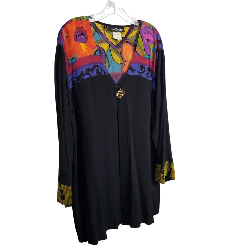 Carole Little Sz 18 Jacket Flyaway Tunic Rayon Blend Lagenlook Layer Flowy Boho